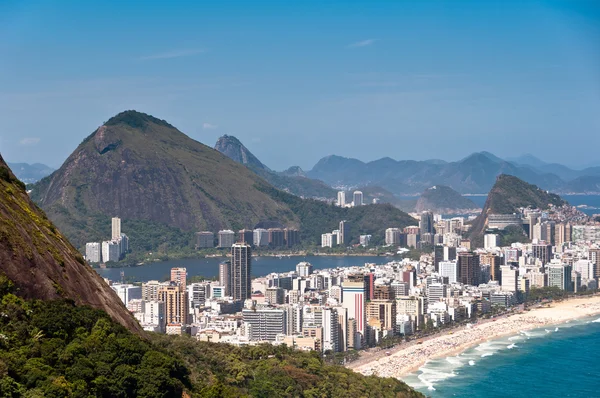 Ipanema ve Leblon Plajı havadan görünümü — Stok fotoğraf