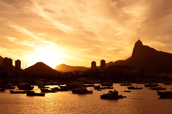 Uitzicht op de zonsondergang vanaf Urca — Stockfoto