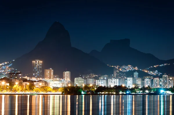 Vista nocturna de Río de Janeiro — Foto de Stock