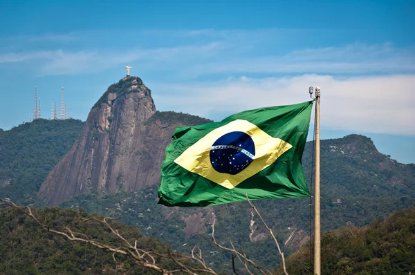 Sventola bandiera brasiliana — Foto Stock
