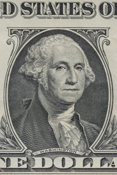 Close-up of Portrait one dollar bill — Stock Photo, Image