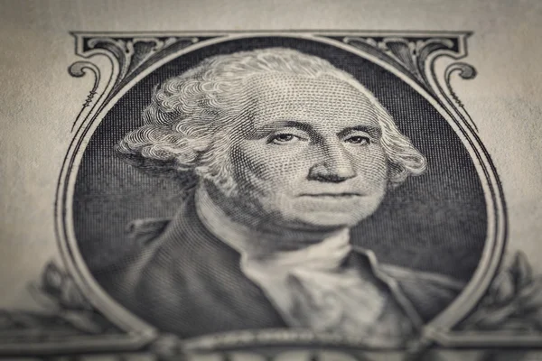 Close-up portret jednego dolara — Zdjęcie stockowe