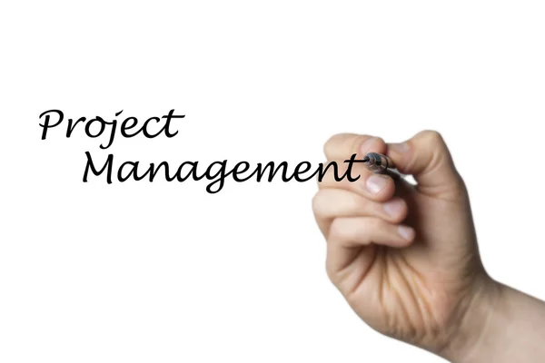 Project Management scritto da una mano — Foto Stock