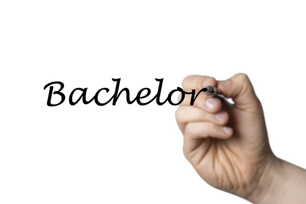 Bachelor scritto da una mano — Foto Stock