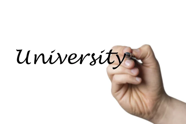 Universität von einer Hand geschrieben — Stockfoto