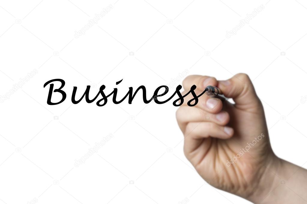 Business written by a hand