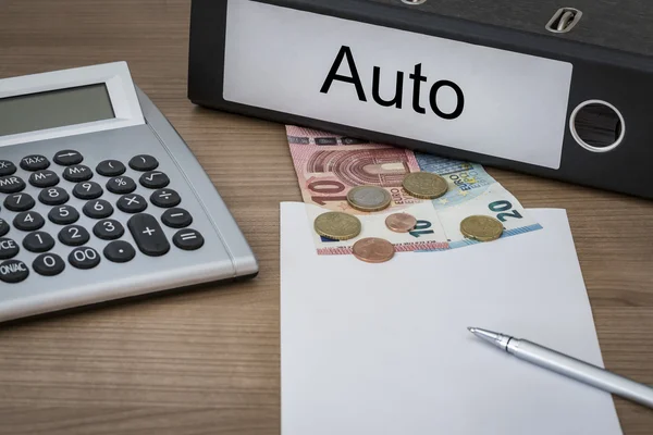 Auto geschreven op een binder — Stockfoto