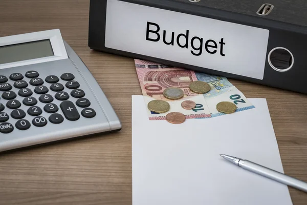 Begroting geschreven op een binder — Stockfoto