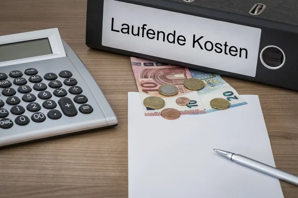 Laufende Kosten written on a binder — Stock Photo, Image