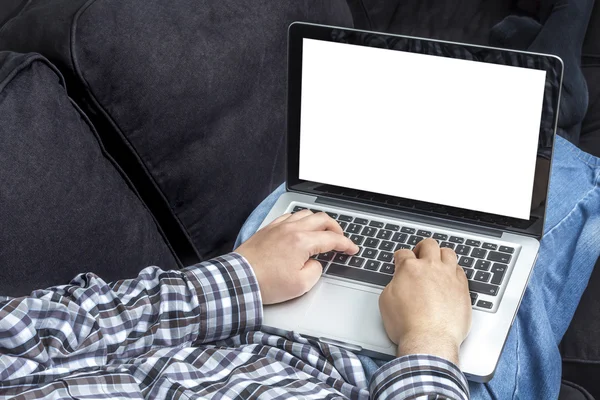 Man surfen op laptop — Stockfoto