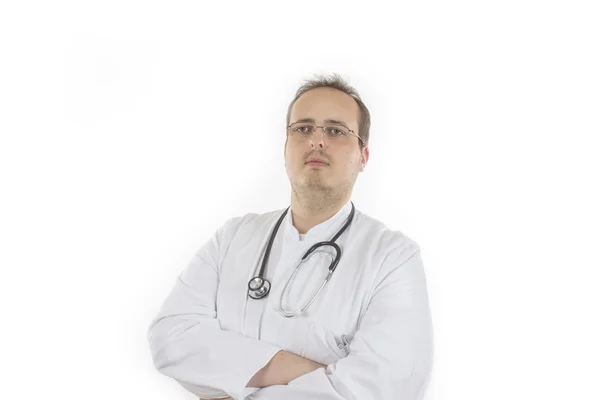 Joven Doctor armado cruzado — Foto de Stock