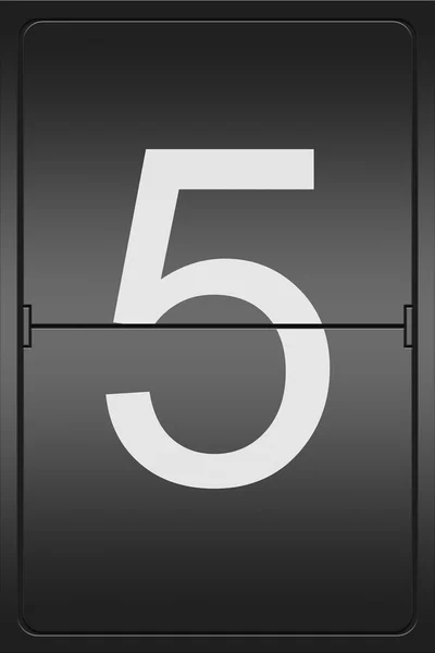 Number 5 on a mechanical leter indicator — Stock Photo, Image