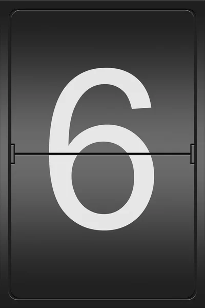 Numărul 6 pe un indicator cu litere mecanice — Fotografie, imagine de stoc