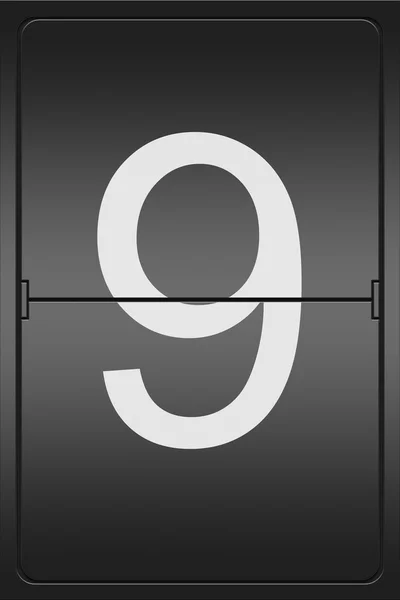 Number 9 on a mechanical leter indicator — Stock Photo, Image