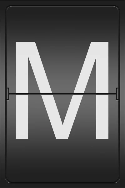 Lettera M su un indicatore leter meccanico — Foto Stock