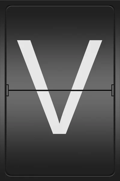 Letter V on a mechanical leter indicator — Stock Photo, Image