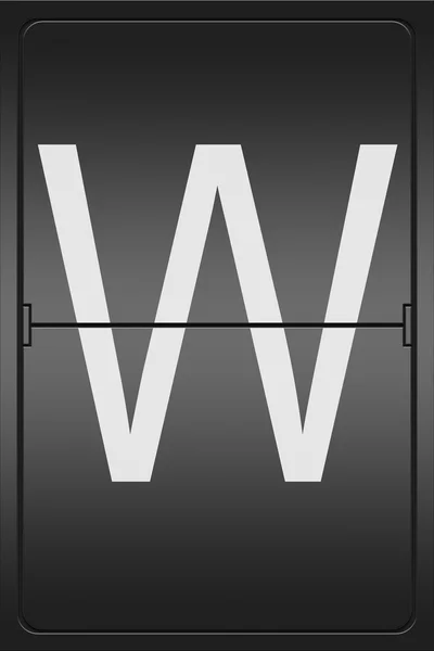 Letter W on a mechanical leter indicator — Stock Photo, Image