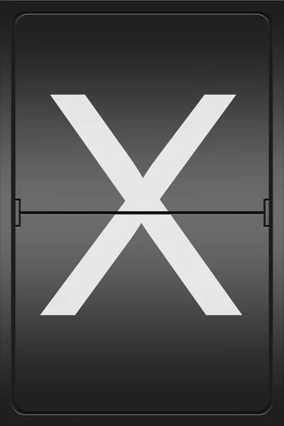 Buchstabe x auf einer mechanischen Leteranzeige — Stockfoto