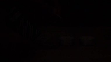 Bir çizgi çay mum aydınlatma