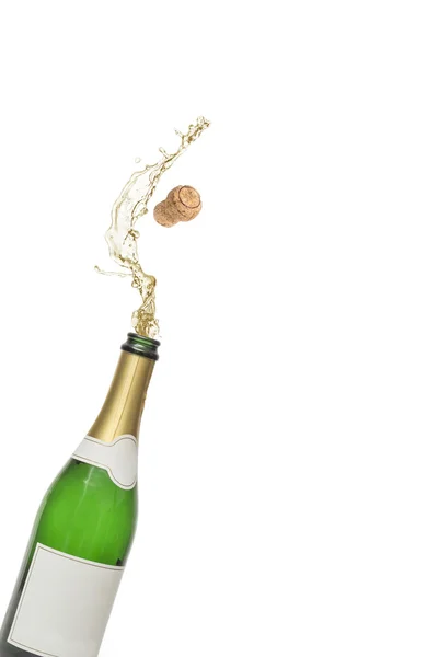 Cork popping out of champagne bottle — Stock Photo, Image