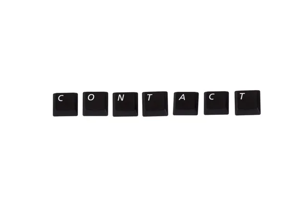 Contact geschreven in sleutels — Stockfoto