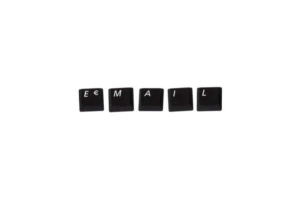 E-mail geschreven in sleutels — Stockfoto
