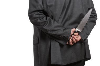 Man in suit with large knife clipart