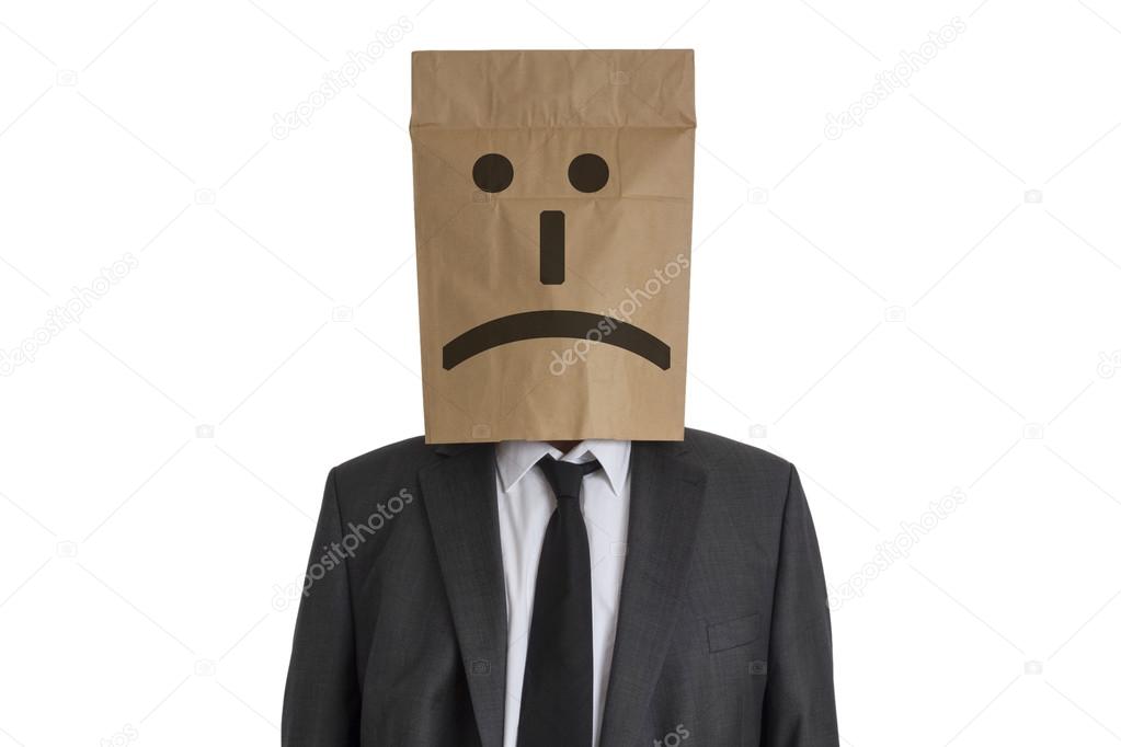 Man with Paper Bag on his head