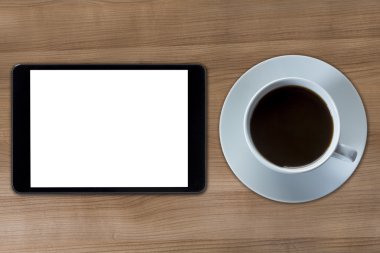 Tablet bilgisayar ve kahve