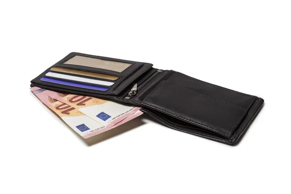 Purse with new 10 euro bills — Stock Photo, Image