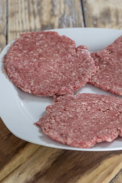 Homemade hamburger patties — Stock Photo, Image