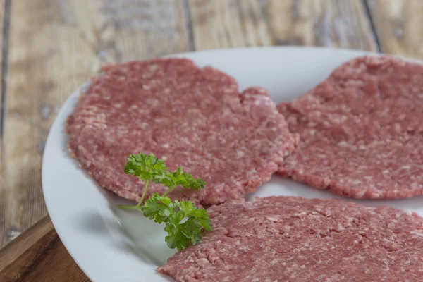 Homemade hamburger patties — Stock Photo, Image