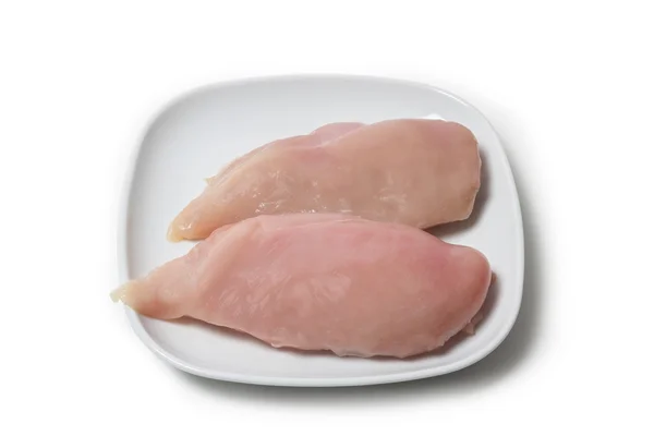 Filete de pechuga de pollo en blanco —  Fotos de Stock