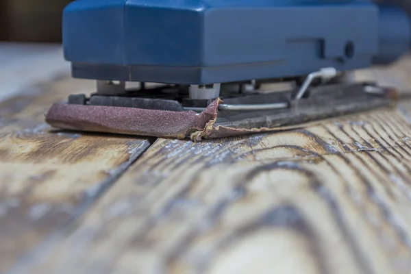 Grinding machine on wood — Stock Photo, Image