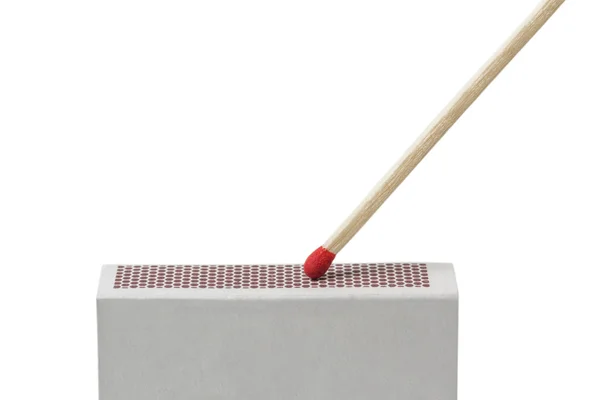 Match lit on a Matchbox — Stock Photo, Image