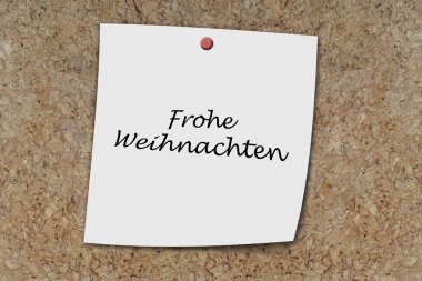 frohe weihnachten bir faturasında yazılı