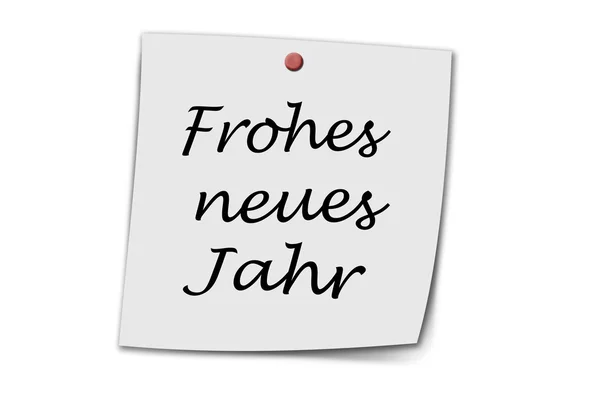 Frohes neues Jahr 写在一份备忘录 — 图库照片