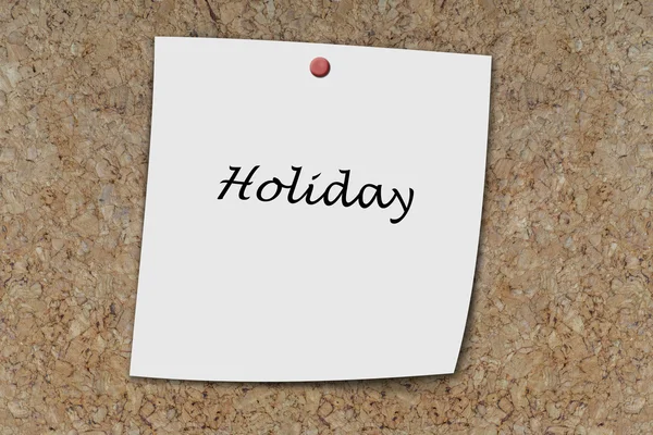 Holiday written on a memo — Stock Photo, Image
