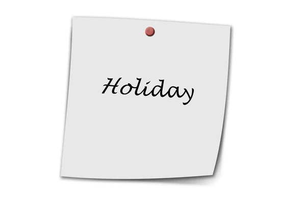 Holiday written on a memo — Stock Photo, Image