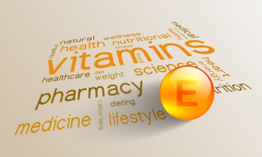 Vitamin E element for a healthy life clipart