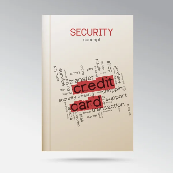 Carte de crédit et concept de livre de sécurité — Image vectorielle