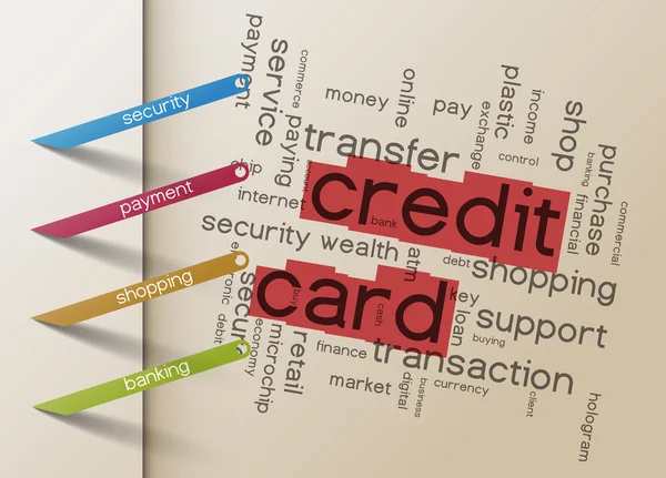 Kredi kartı ve güvenlik kavramı — Stok Vektör