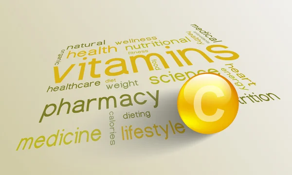 Vitamin C für ein gesundes Leben — Stockvektor