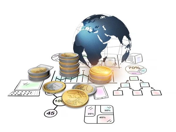 Representación 3D de la financiación y la inversión como concepto — Foto de Stock