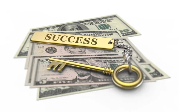 Golden key to success and wealth — Stock Photo, Image