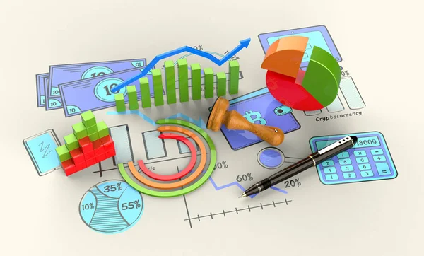 Auditoria Análise Financeira Marketing Planejamento Futuro Empresa — Fotografia de Stock
