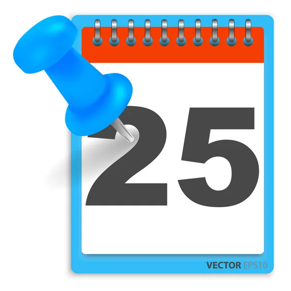 Segnare sul calendario a 25 — Vettoriale Stock