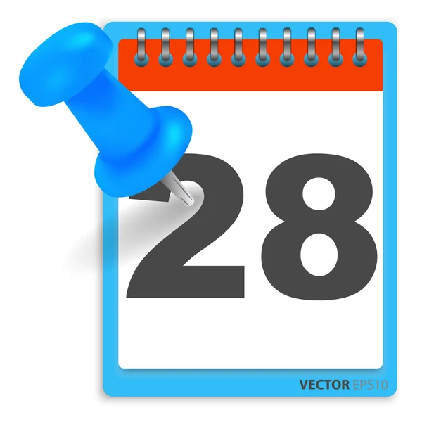 Calendario e manopola blu . — Vettoriale Stock