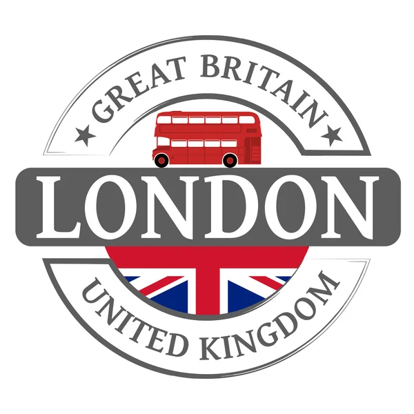 Etiqueta de ônibus londres —  Vetores de Stock