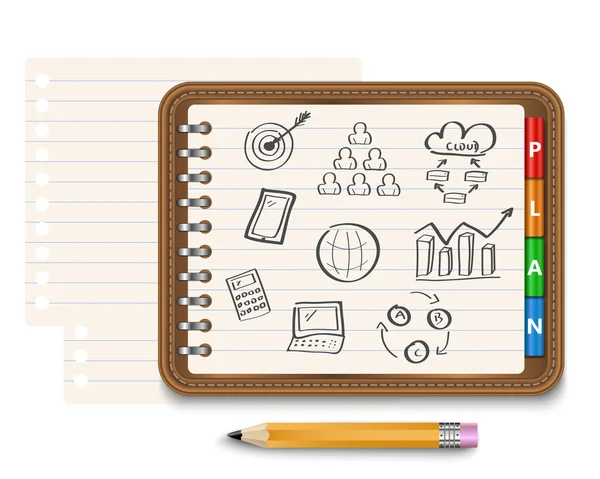 Concepto de cuaderno — Archivo Imágenes Vectoriales